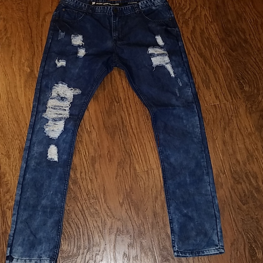 Recess denim slim distress acid jeans 36×32